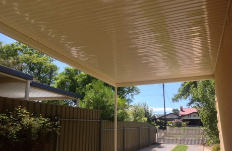 Flat outback carport. Sand dune in colour